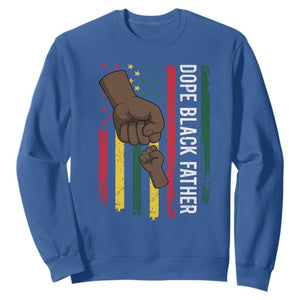 Dope Black Dad Sweatshirt Vintage American Flag Fist Bump TS11 Royal Blue Print Your Wear