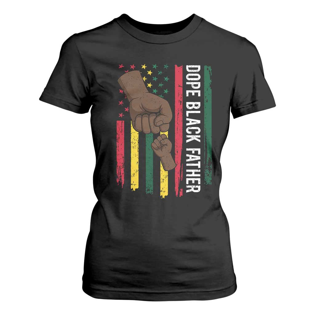 Dope Black Dad T Shirt For Women Vintage American Flag Fist Bump TS11 Black Print Your Wear