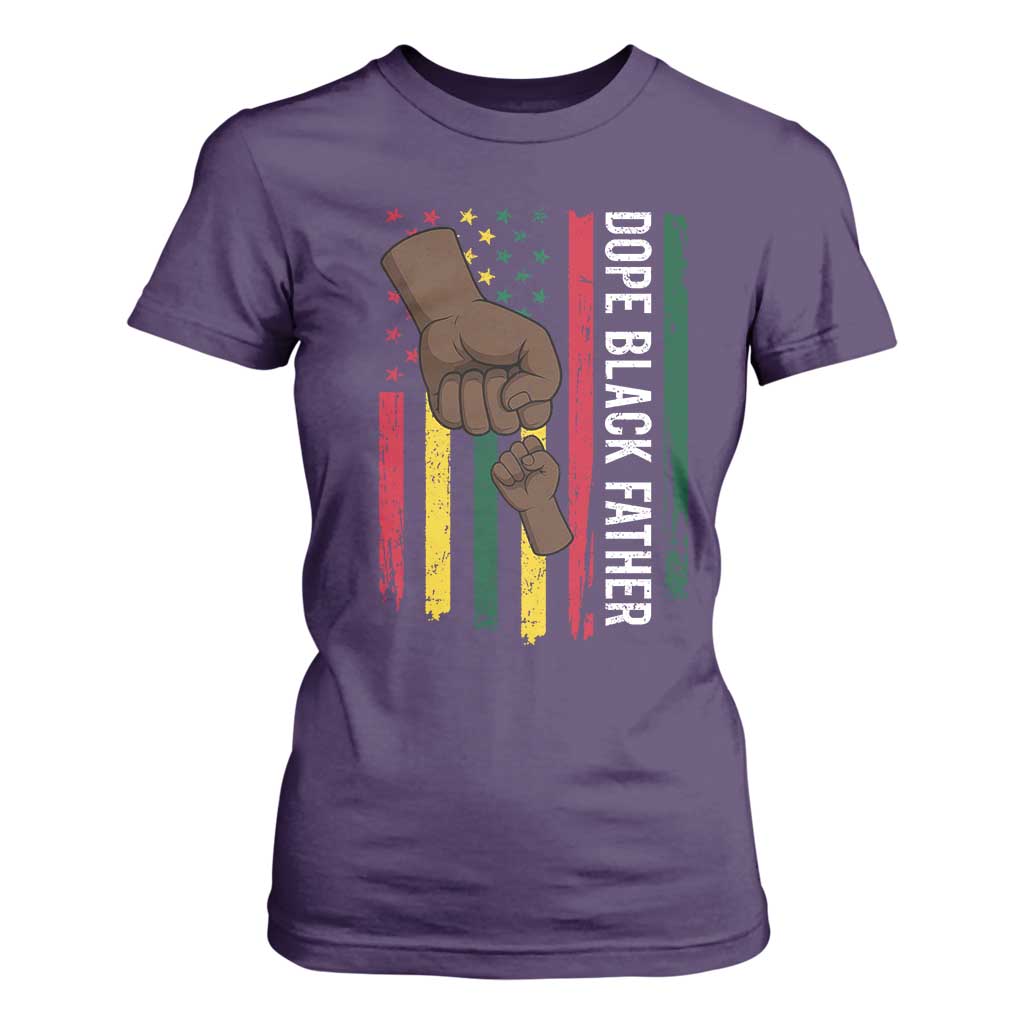 Dope Black Dad T Shirt For Women Vintage American Flag Fist Bump TS11 Purple Print Your Wear