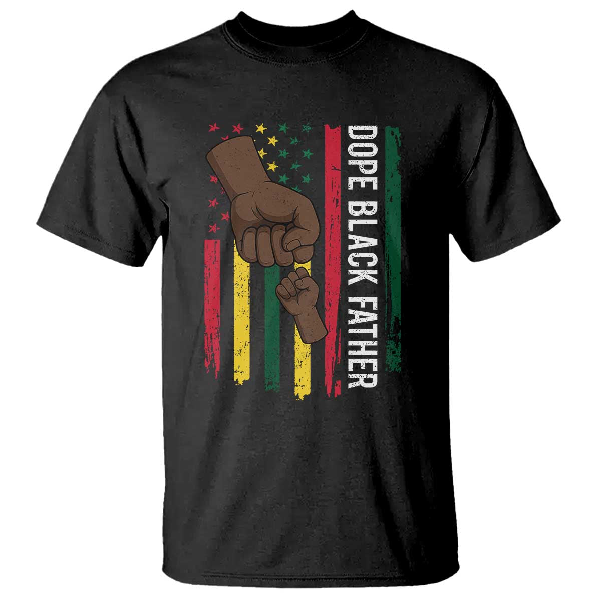 Dope Black Dad T Shirt Vintage American Flag Fist Bump TS11 Black Print Your Wear
