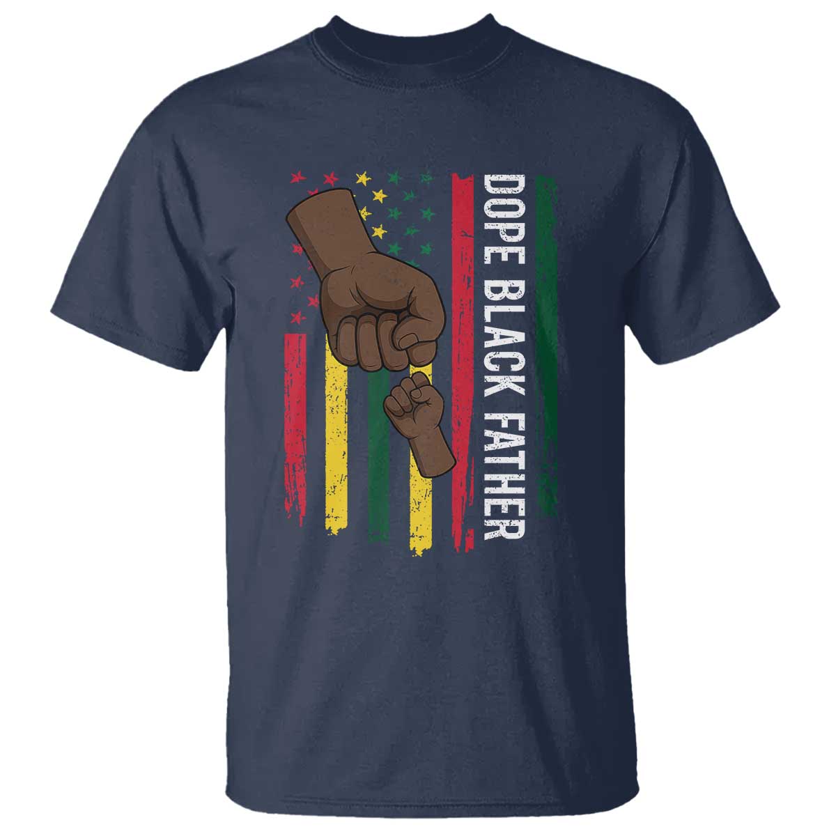 Dope Black Dad T Shirt Vintage American Flag Fist Bump TS11 Navy Print Your Wear