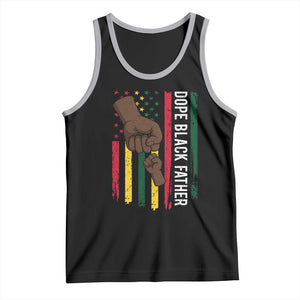 Dope Black Dad Tank Top Vintage American Flag Fist Bump TS11 Black Athletic Heather Print Your Wear