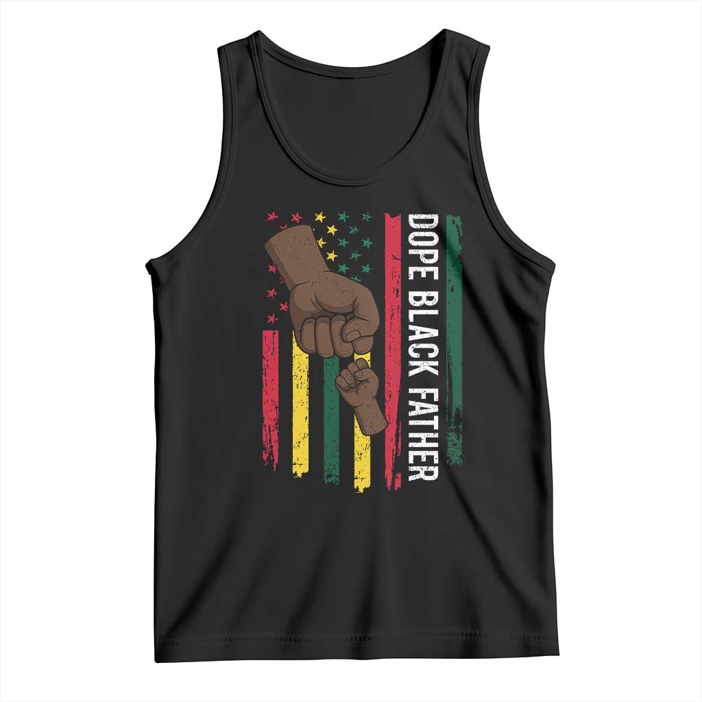 Dope Black Dad Tank Top Vintage American Flag Fist Bump TS11 Black Print Your Wear