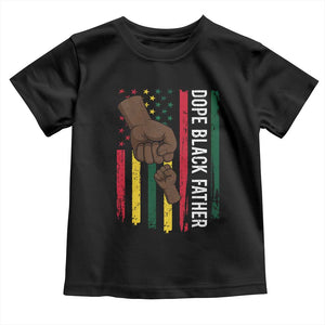 Dope Black Dad Toddler T Shirt Vintage American Flag Fist Bump TS11 Black Print Your Wear