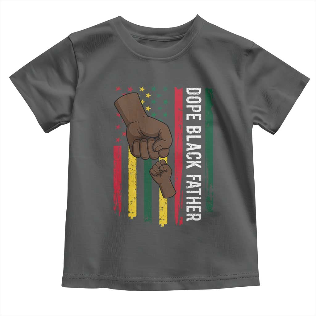 Dope Black Dad Toddler T Shirt Vintage American Flag Fist Bump TS11 Dark Heather Print Your Wear