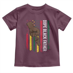 Dope Black Dad Toddler T Shirt Vintage American Flag Fist Bump TS11 Maroon Print Your Wear