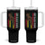 Dope Black Dad Tumbler With Handle Vintage American Flag Fist Bump TS11 One Size: 40 oz Black Print Your Wear