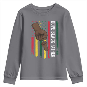Dope Black Dad Youth Sweatshirt Vintage American Flag Fist Bump TS11 Charcoal Print Your Wear
