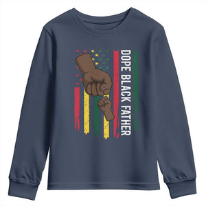 Dope Black Dad Youth Sweatshirt Vintage American Flag Fist Bump TS11 Navy Print Your Wear