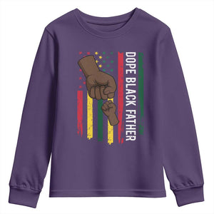 Dope Black Dad Youth Sweatshirt Vintage American Flag Fist Bump TS11 Purple Print Your Wear