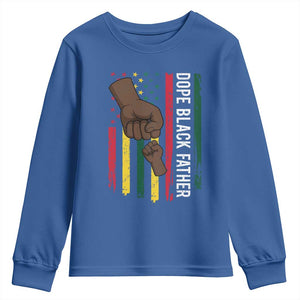 Dope Black Dad Youth Sweatshirt Vintage American Flag Fist Bump TS11 Royal Blue Print Your Wear