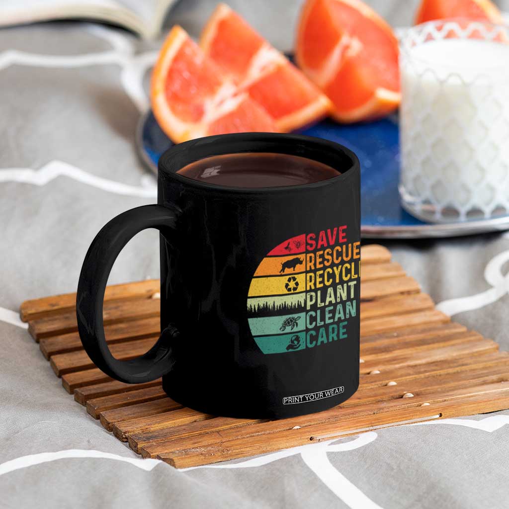 Earth Day Coffee Mug Save Bees Rescue Animals Recycle Plastic TS11 Print Your Wear