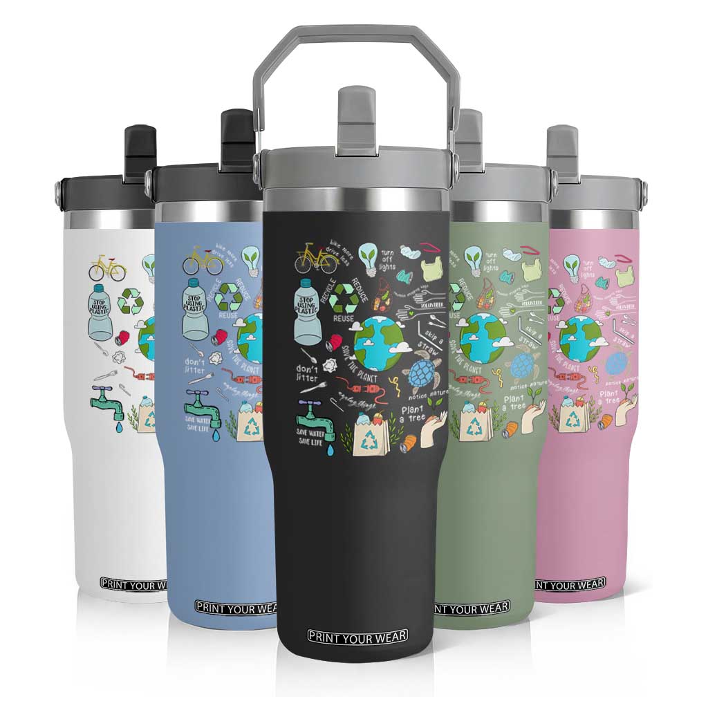 Earth Day Ecological sustainability Environment Protection Flip Straw Tumbler TS11 Print Your Wear