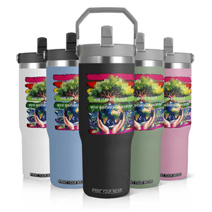 Earth Day Flip Straw Tumbler And I Think To Myself What A Wonderful World Rainbow TS02 Print Your Wear