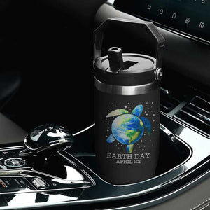 Earth Day Sea Turtle Flip Straw Tumbler Restore Earth Save The Planet TS02 Print Your Wear