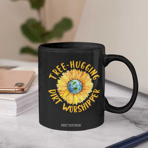 Earth Day Tree Hugging Dirt Worshipper Coffee Mug Earth Sunflower TS11 Print Your Wear