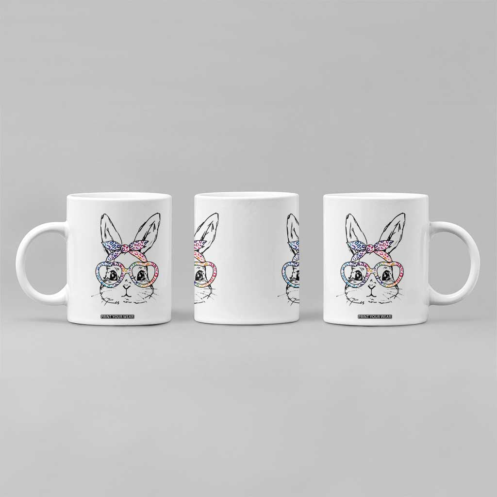 Easter Day Bunny Rabbit Face Tie Dye Glasses Coffee Mug TS11 Print Your Wear
