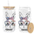 Easter Day Bunny Rabbit Face Tie Dye Glasses Glass Can TS11 White Print Your Wear