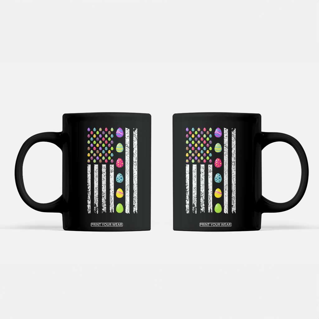 Easter Eggs American Flag Patriotic Coffee Mug Happy Easter Day TS02 Black Print Your Wear