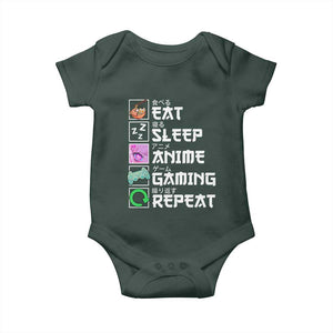 Eat Sleep Anime Gaming Repeat Baby Onesie Kawaii Otaku Anime Manga TS11 Print Your Wear