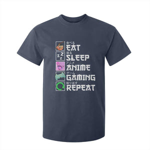 Eat Sleep Anime Gaming Repeat T Shirt For Kid Kawaii Otaku Anime Manga TS11 Navy Print Your Wear