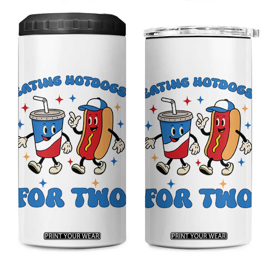 Eating Hotdogs for Two 4 in 1 Can Cooler Tumbler Cute Pregnancy Announcement Patriotic 4th Of July TS02 One Size: 16 oz White Print Your Wear