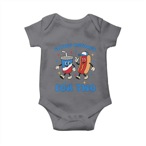 Eating Hotdogs for Two Baby Onesie Cute Pregnancy Announcement Patriotic 4th Of July TS02 Charcoal Print Your Wear