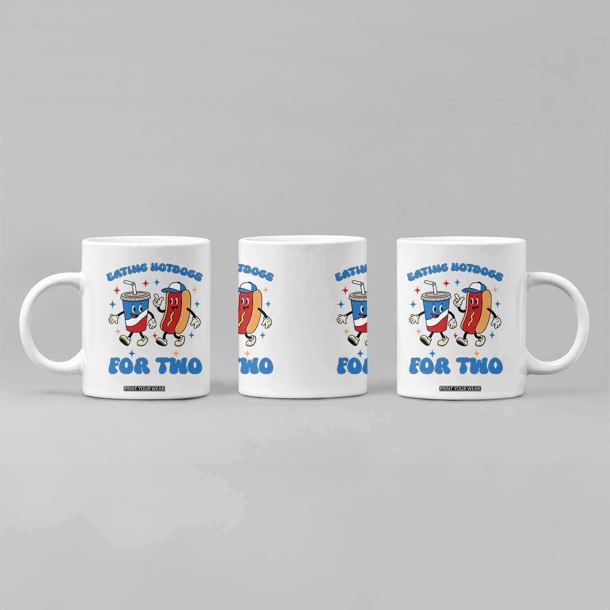 Eating Hotdogs for Two Coffee Mug Cute Pregnancy Announcement Patriotic 4th Of July TS02 Print Your Wear