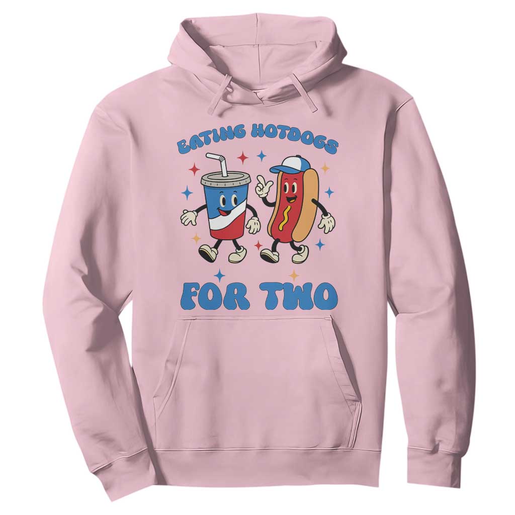 Eating Hotdogs for Two Hoodie Cute Pregnancy Announcement Patriotic 4th Of July TS02 Light Pink Print Your Wear
