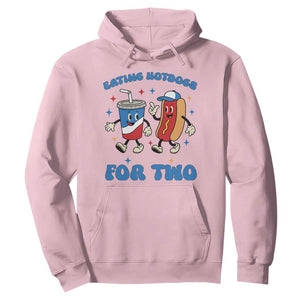 Eating Hotdogs for Two Hoodie Cute Pregnancy Announcement Patriotic 4th Of July TS02 Light Pink Print Your Wear