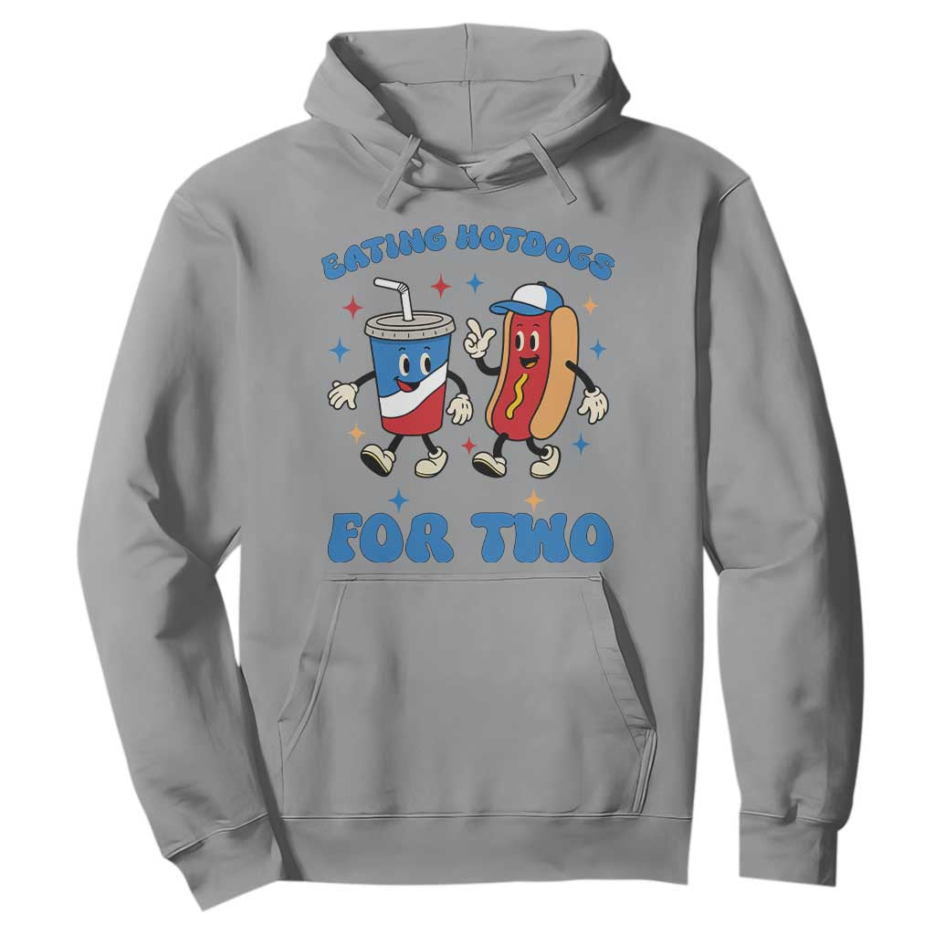 Eating Hotdogs for Two Hoodie Cute Pregnancy Announcement Patriotic 4th Of July TS02 Sport Gray Print Your Wear