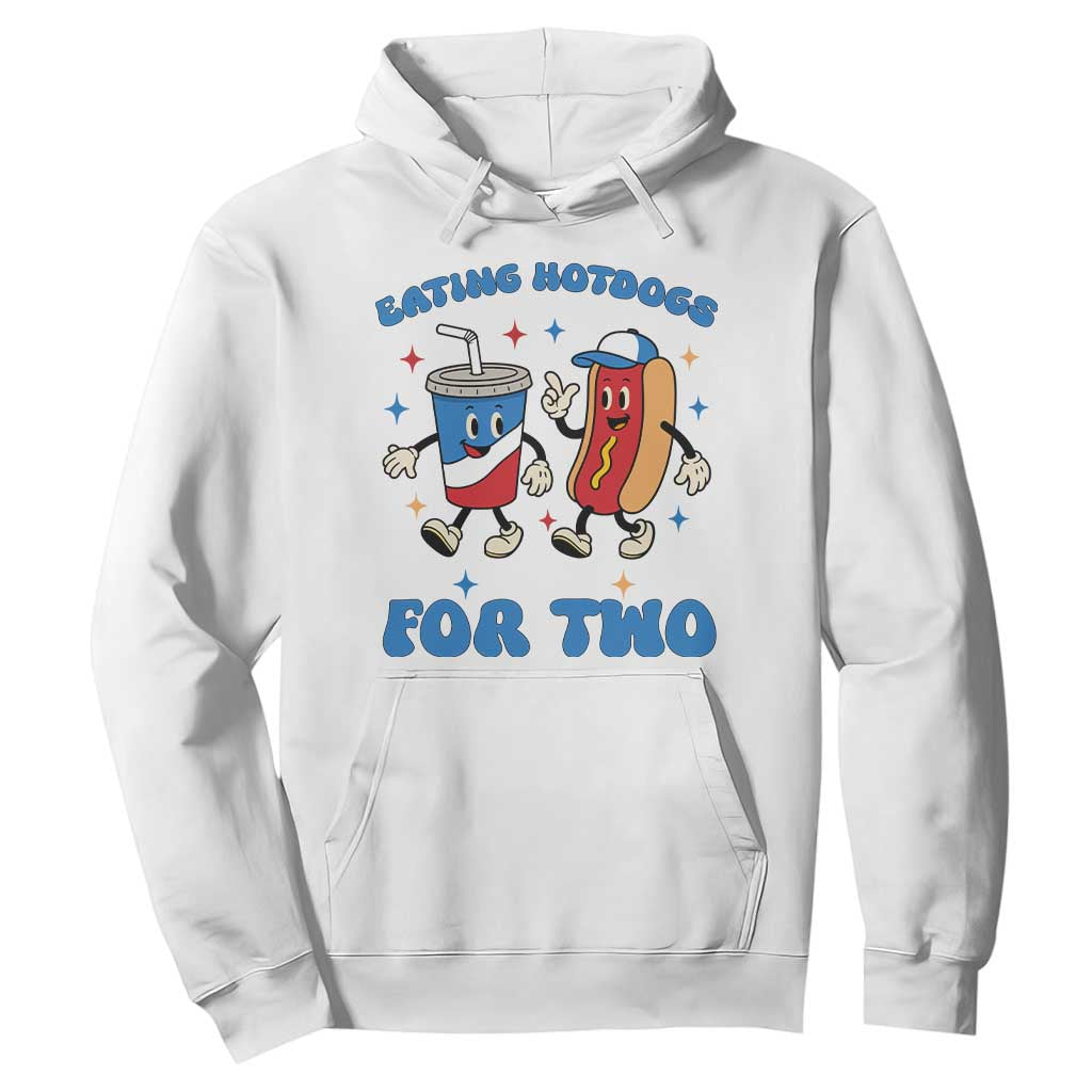 Eating Hotdogs for Two Hoodie Cute Pregnancy Announcement Patriotic 4th Of July TS02 White Print Your Wear