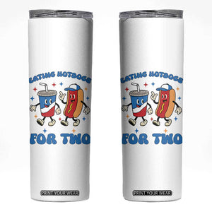 Eating Hotdogs for Two Skinny Tumbler Cute Pregnancy Announcement Patriotic 4th Of July TS02 White Print Your Wear