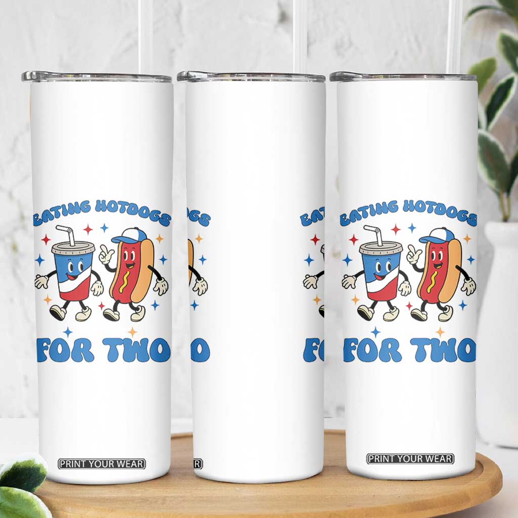 Eating Hotdogs for Two Skinny Tumbler Cute Pregnancy Announcement Patriotic 4th Of July TS02 Print Your Wear