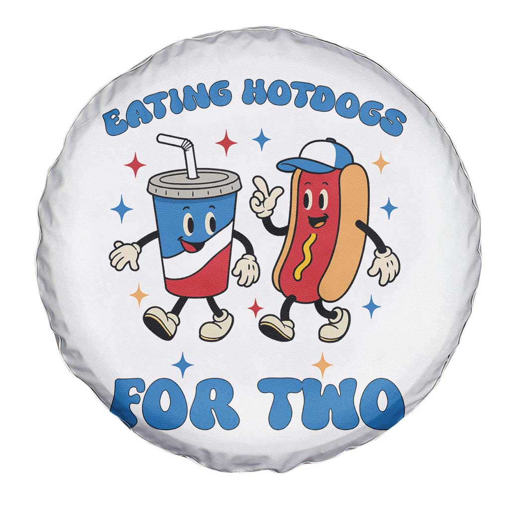 Eating Hotdogs for Two Spare Tire Cover Cute Pregnancy Announcement Patriotic 4th Of July TS02 Print Your Wear