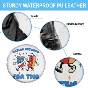 Eating Hotdogs for Two Spare Tire Cover Cute Pregnancy Announcement Patriotic 4th Of July TS02 Print Your Wear