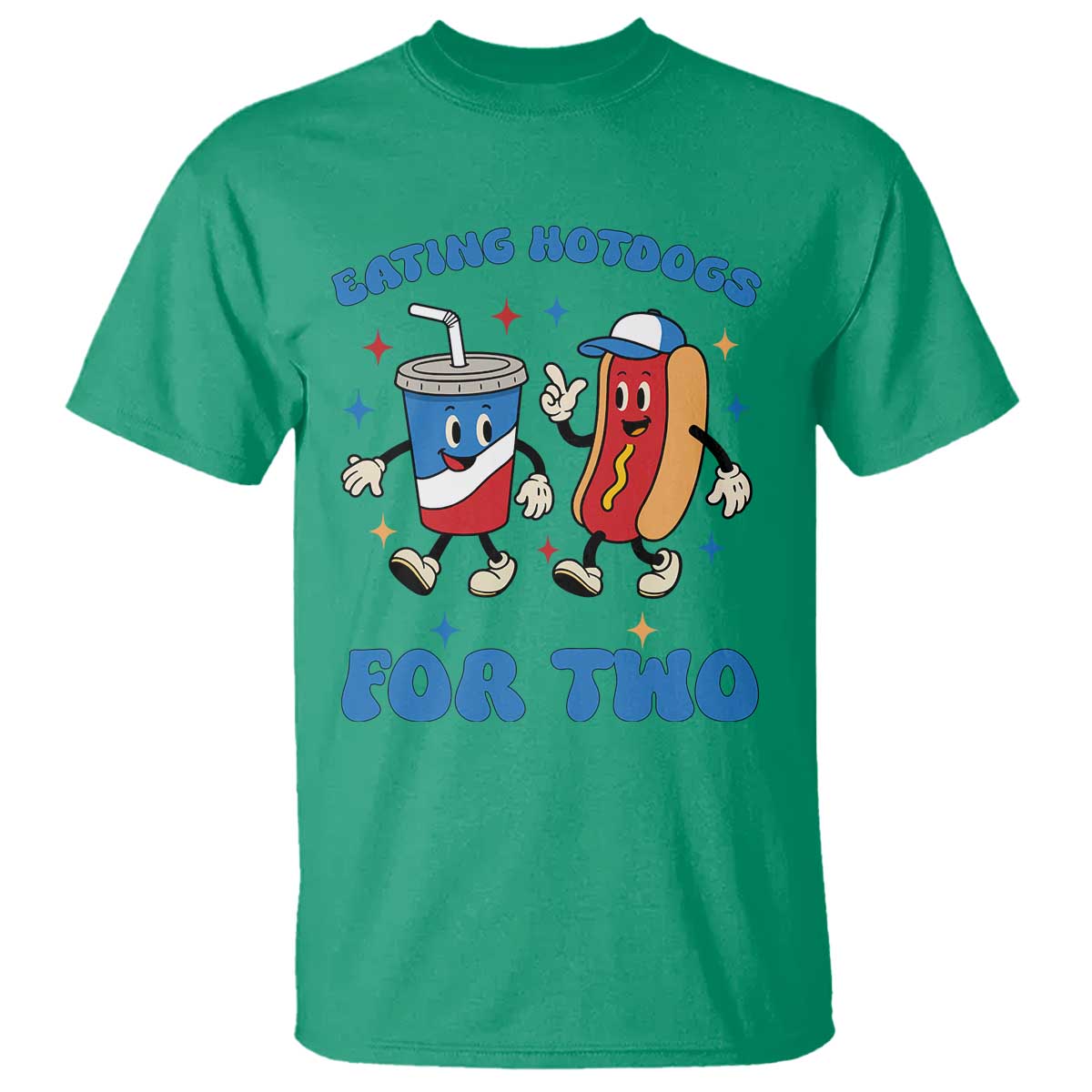 Eating Hotdogs for Two T Shirt Cute Pregnancy Announcement Patriotic 4th Of July TS02 Irish Green Print Your Wear