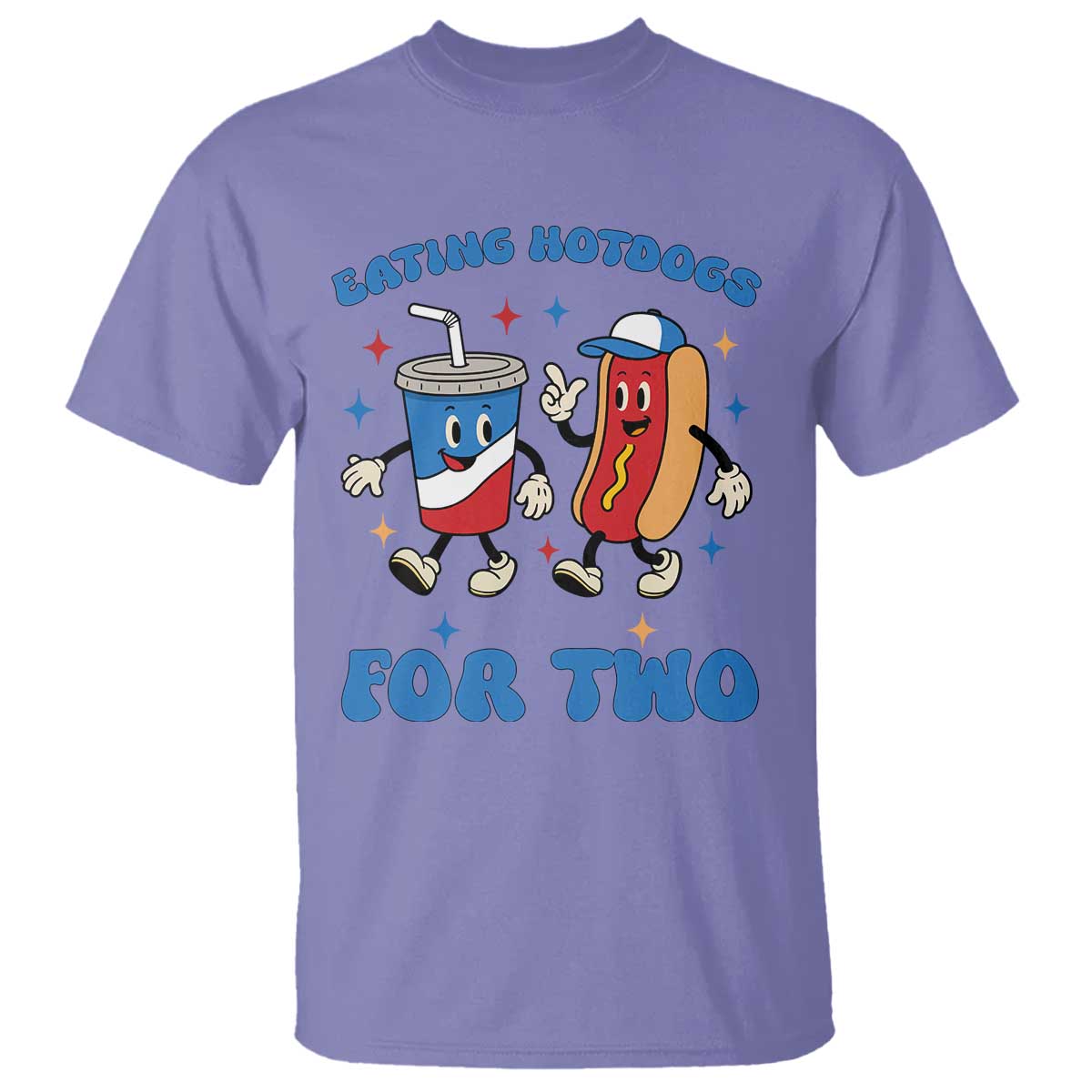 Eating Hotdogs for Two T Shirt Cute Pregnancy Announcement Patriotic 4th Of July TS02 Violet Print Your Wear