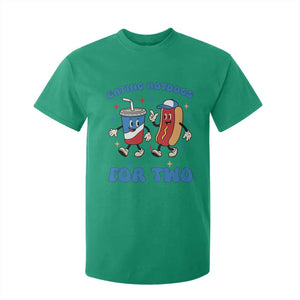 Eating Hotdogs for Two T Shirt For Kid Cute Pregnancy Announcement Patriotic 4th Of July TS02 Irish Green Print Your Wear
