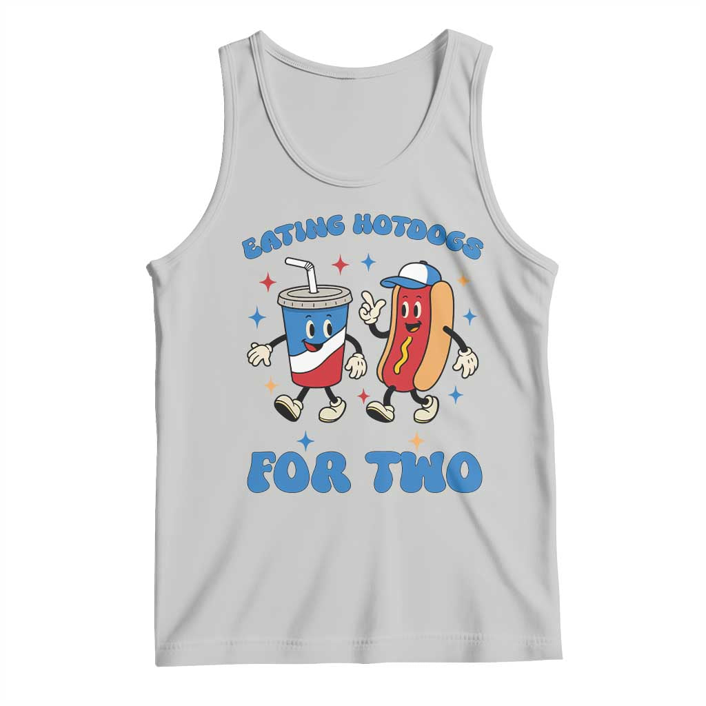 Eating Hotdogs for Two Tank Top Cute Pregnancy Announcement Patriotic 4th Of July TS02 Ash Print Your Wear