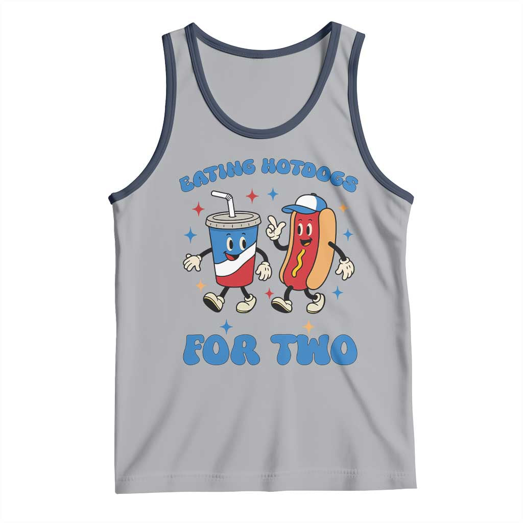 Eating Hotdogs for Two Tank Top Cute Pregnancy Announcement Patriotic 4th Of July TS02 Athletic Heather Navy Print Your Wear
