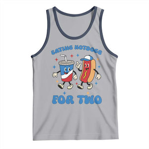 Eating Hotdogs for Two Tank Top Cute Pregnancy Announcement Patriotic 4th Of July TS02 Athletic Heather Navy Print Your Wear