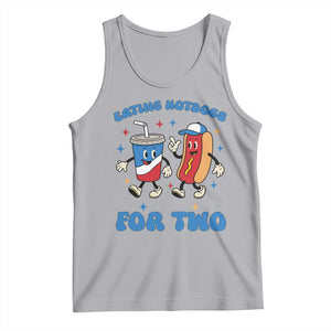 Eating Hotdogs for Two Tank Top Cute Pregnancy Announcement Patriotic 4th Of July TS02 Athletic Heather Print Your Wear