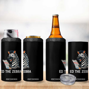 Ed the Zebra Meme 4 in 1 Can Cooler Tumbler Funny Viral Animal Escape Internet Humor Fans TS02 Print Your Wear