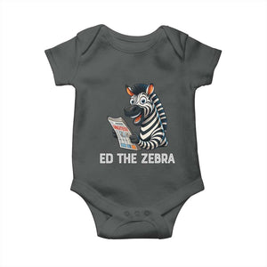 Ed the Zebra Meme Baby Onesie Funny Viral Animal Escape Internet Humor Fans TS02 Dark Heather Print Your Wear