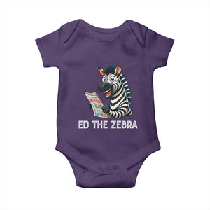 Ed the Zebra Meme Baby Onesie Funny Viral Animal Escape Internet Humor Fans TS02 Purple Print Your Wear