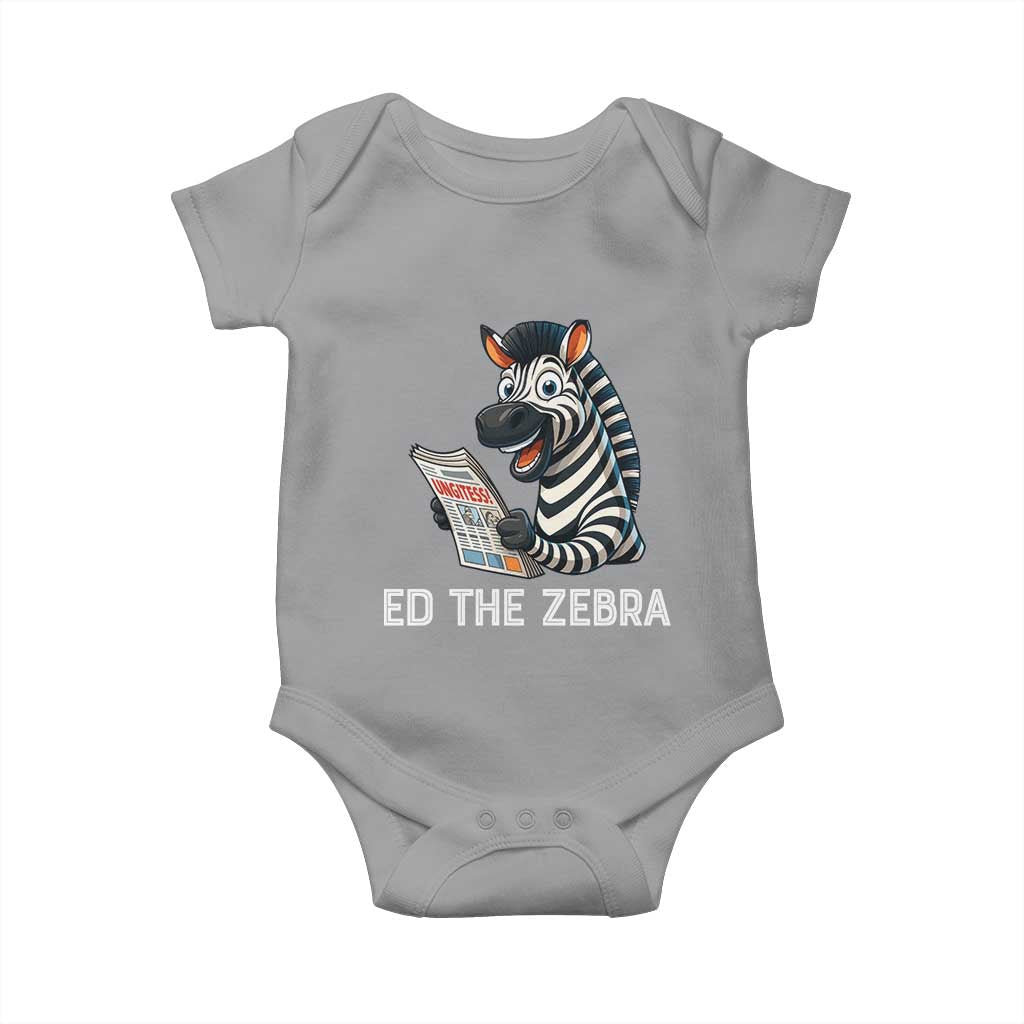 Ed the Zebra Meme Baby Onesie Funny Viral Animal Escape Internet Humor Fans TS02 Sport Gray Print Your Wear