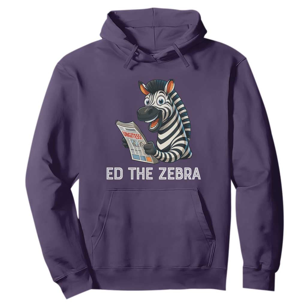 Ed the Zebra Meme Hoodie Funny Viral Animal Escape Internet Humor Fans TS02 Purple Print Your Wear