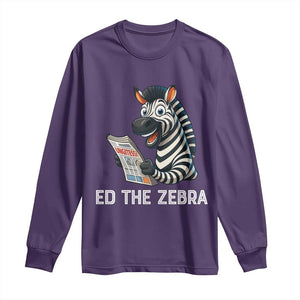 Ed the Zebra Meme Long Sleeve Shirt Funny Viral Animal Escape Internet Humor Fans TS02 Purple Print Your Wear