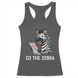 Ed the Zebra Meme Racerback Tank Top Funny Viral Animal Escape Internet Humor Fans TS02 Dark Heather Print Your Wear